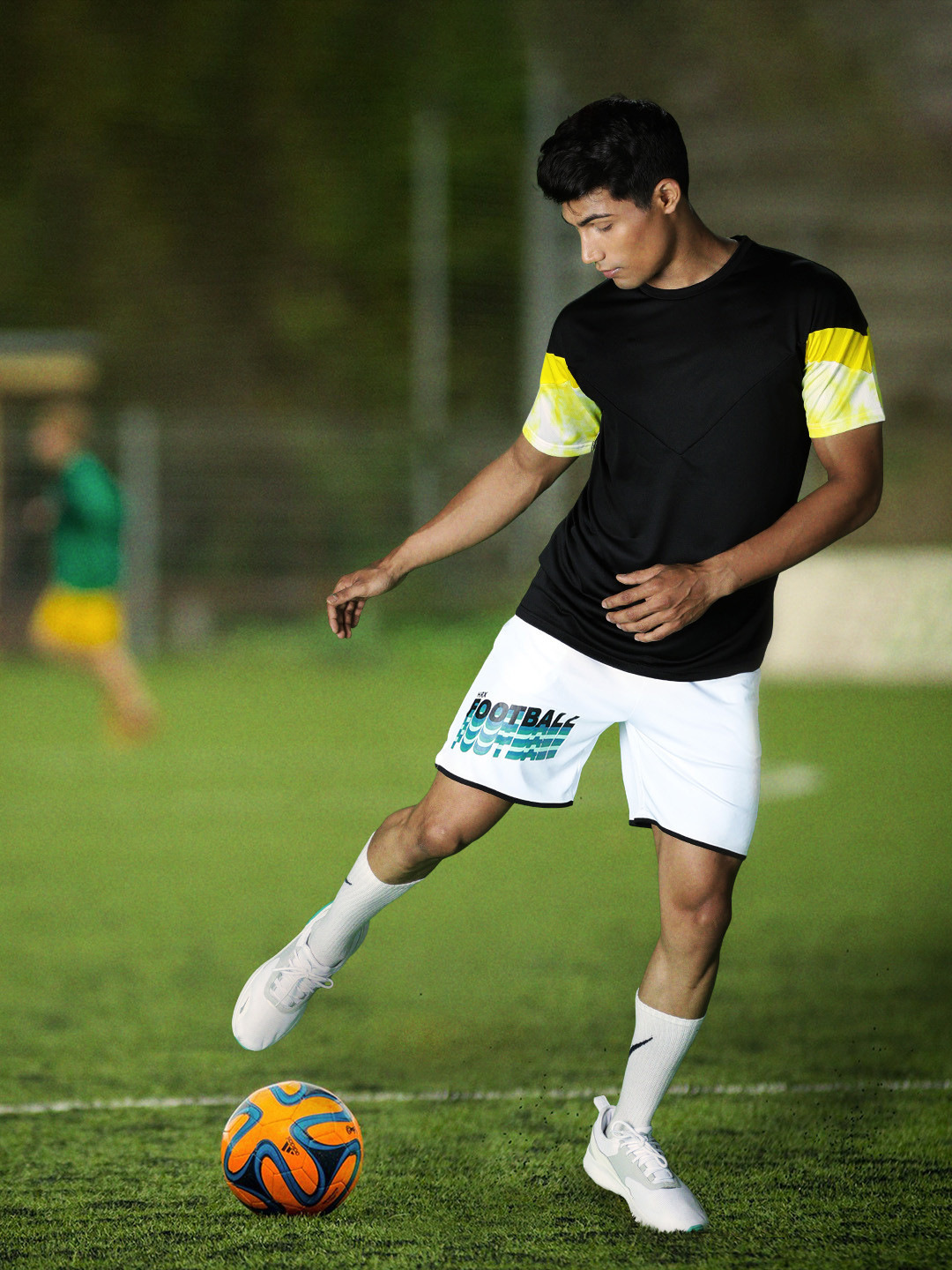 

HRX By Hrithik Roshan Football Men Optic White Rapid-Dry Typography Shorts