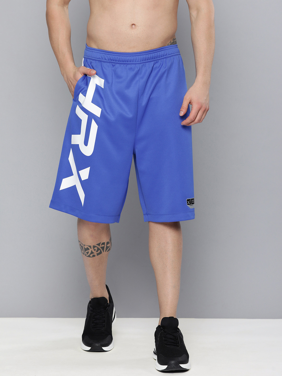 

HRX By Hrithik Roshan Men Blue Brand Carrier Rapid-Dry Basketball Shorts