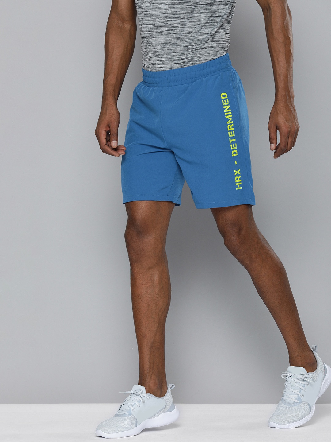 

HRX By Hrithik Roshan Men Blue Graphic Rapid-Dry Training Shorts
