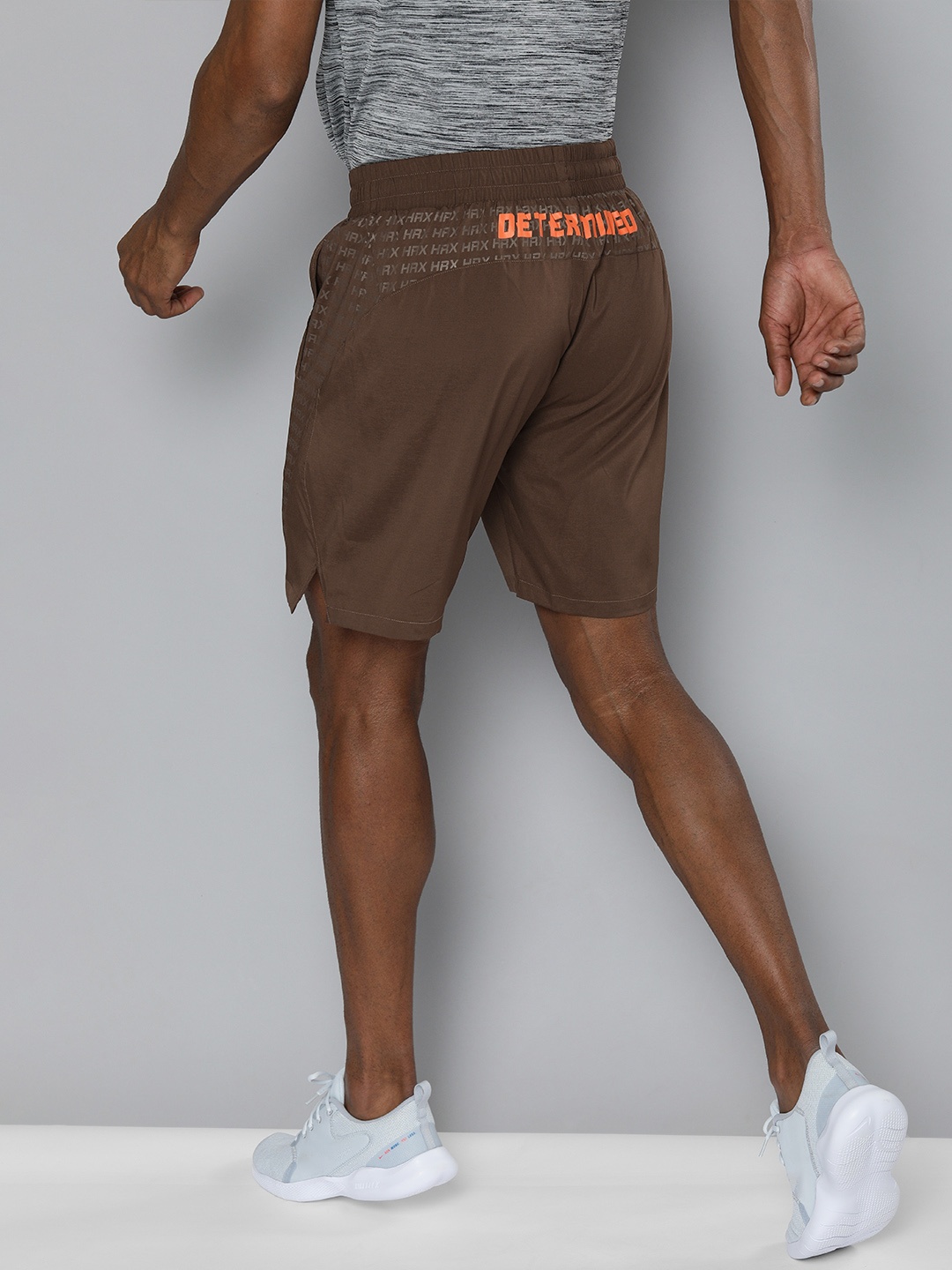 

HRX By Hrithik Roshan Men Brown Brand Carrier Rapid-Dry Training Shorts
