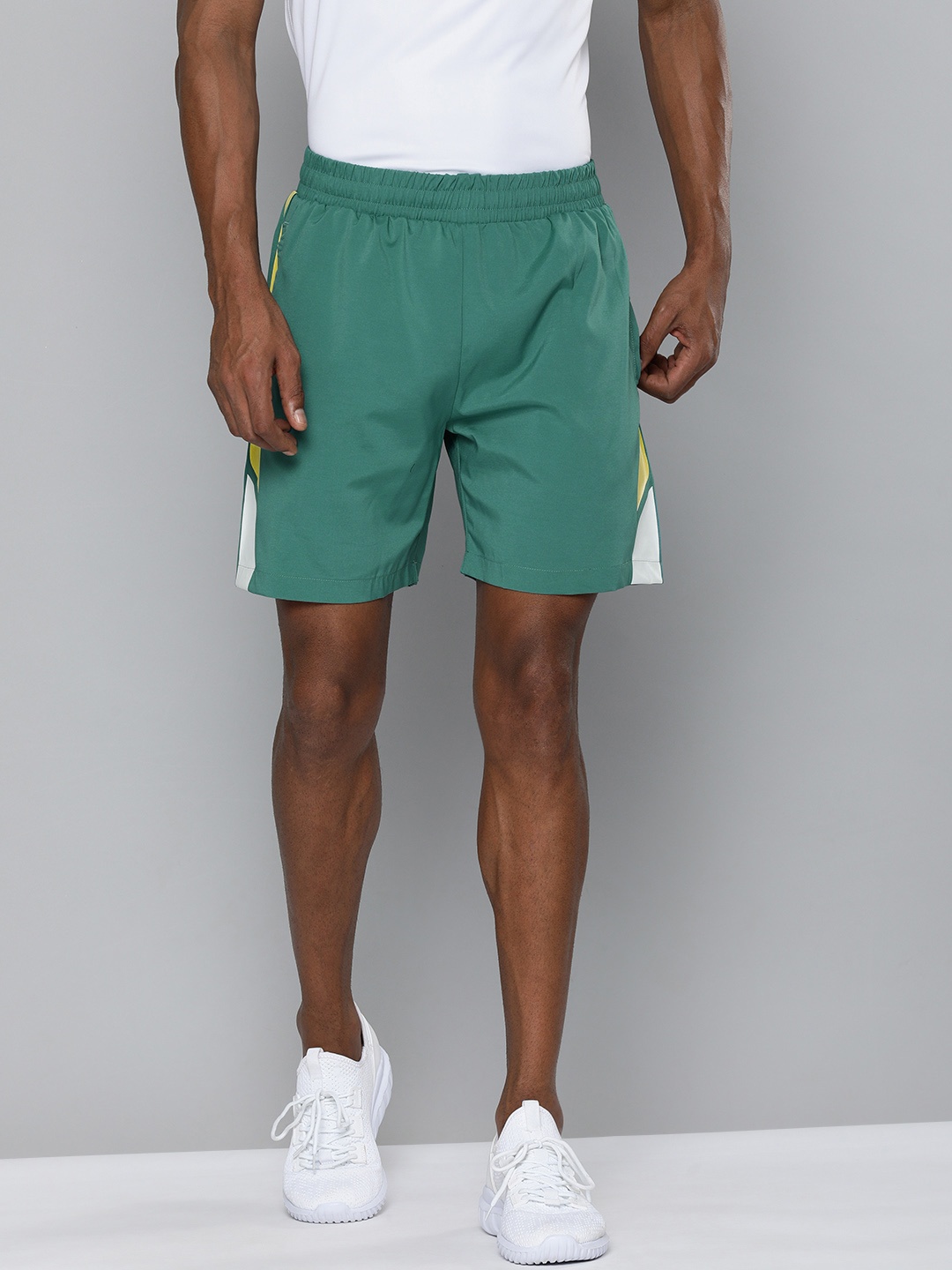 

HRX By Hrithik Roshan Training Men Teal Rapid-Dry colourblock Shorts