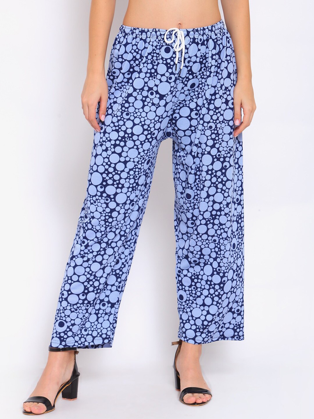 

KLOTTHE Women Blue Geometric Printed Palazzo