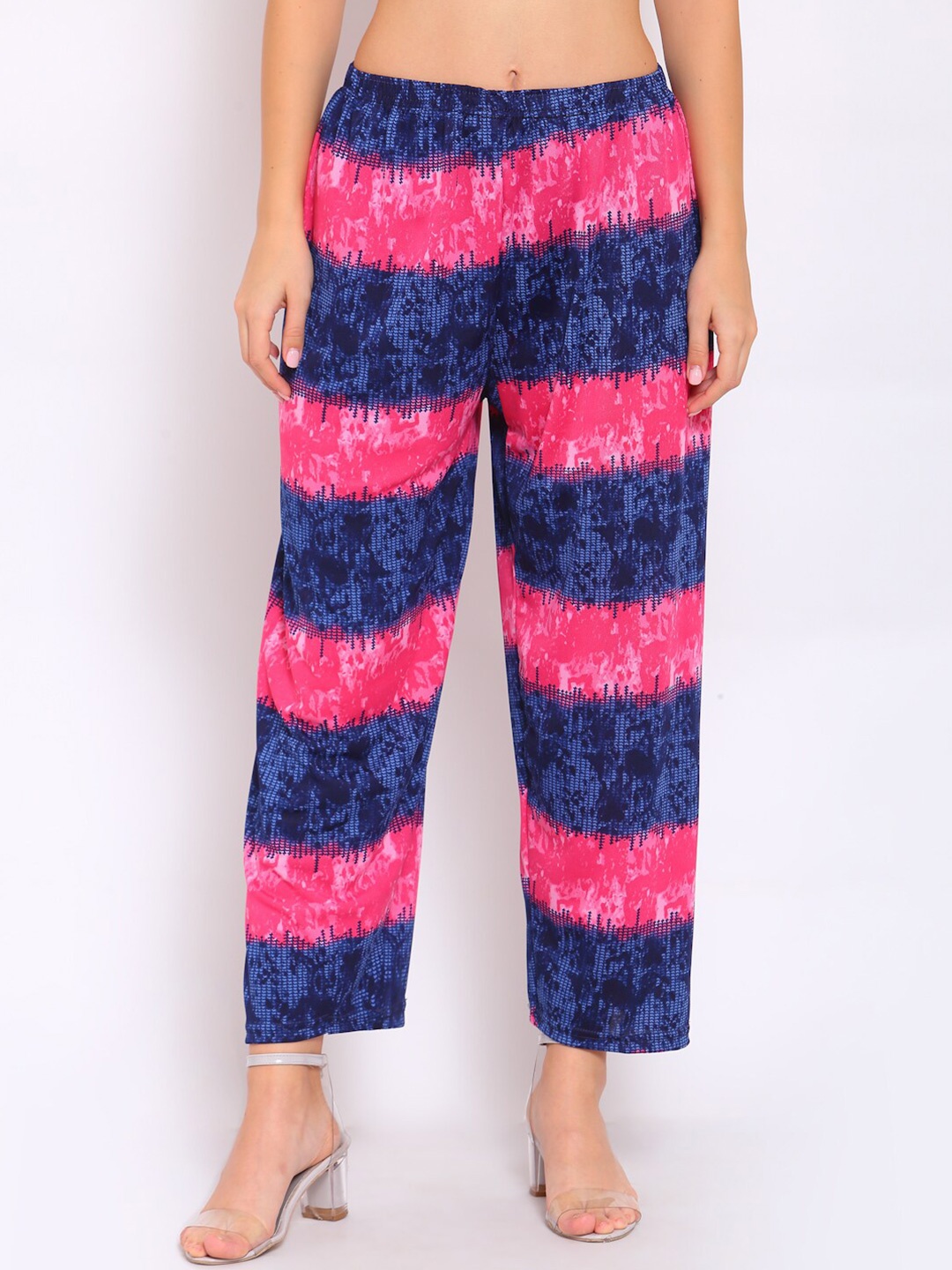 

KLOTTHE Women Blue & Pink Printed Palazzos