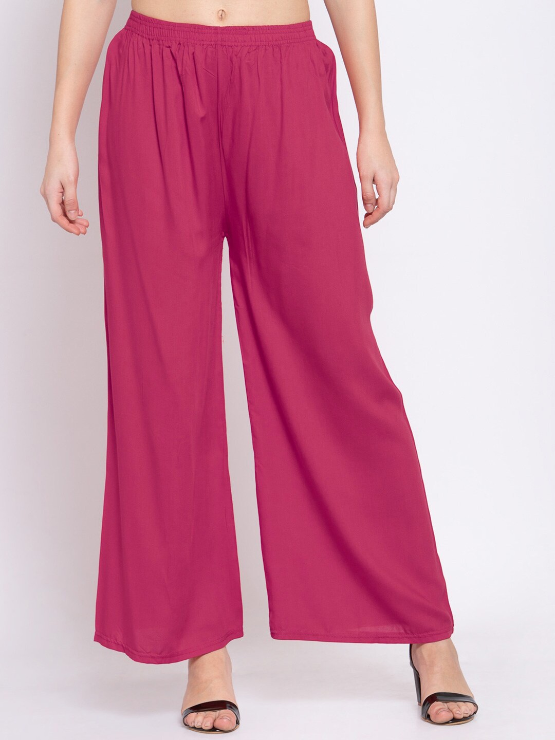 

KLOTTHE Women Pink Solid Wide Leg Palazzos