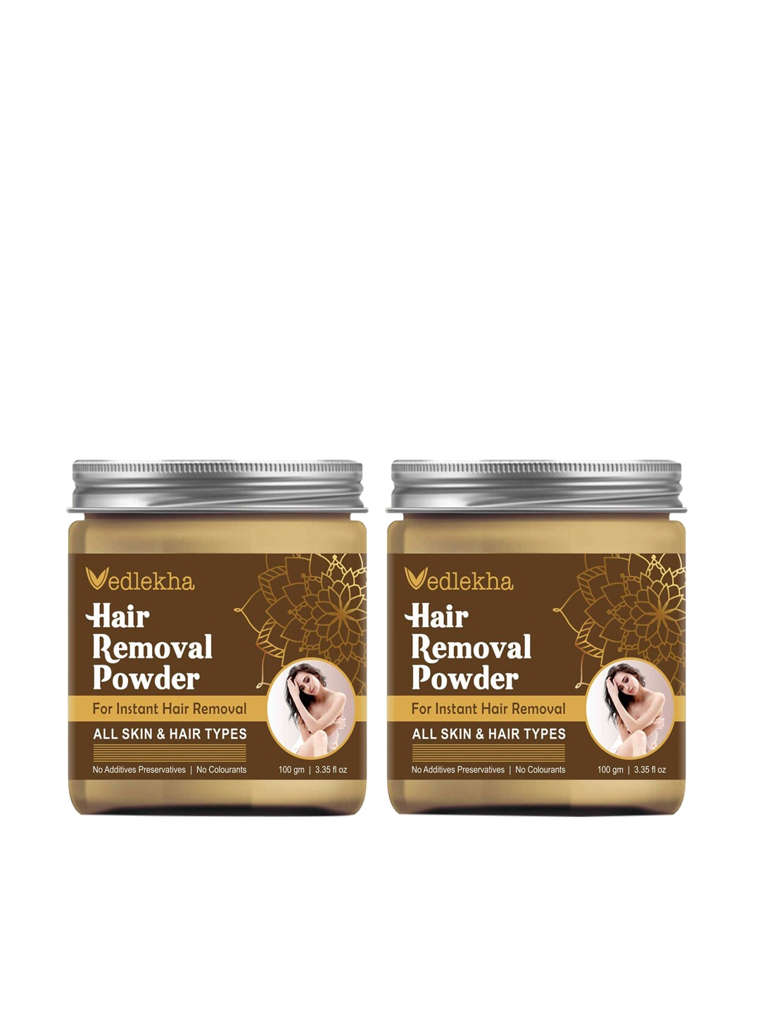 

Vedlekha Set of 2 Hair Removal Powder- 100gm each, Brown