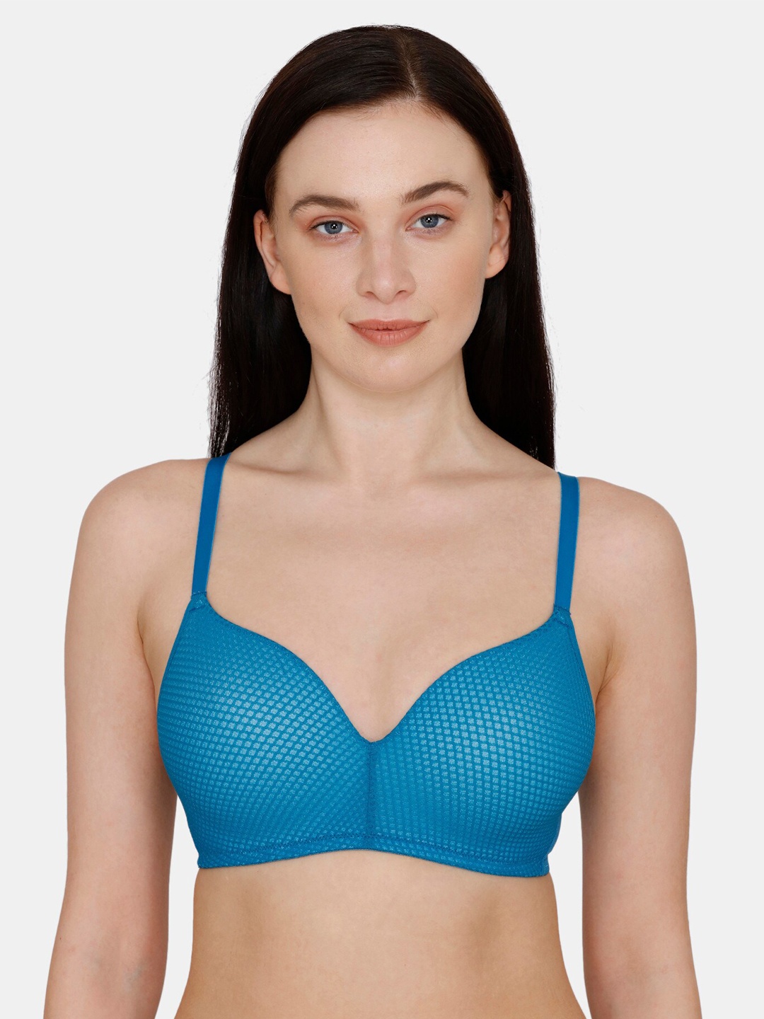 

Zivame Blue Solid Non Wired Medium Coverage T-shirt Bra ZI10T9FASH0BLUE-Blue