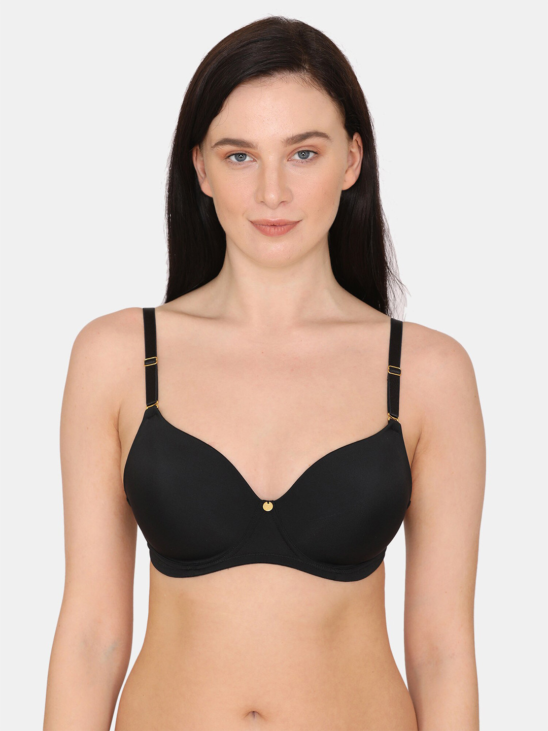 

Zivame Black Beautiful Basics T-shirt Bra - Lightly Padded Non Wired Backless