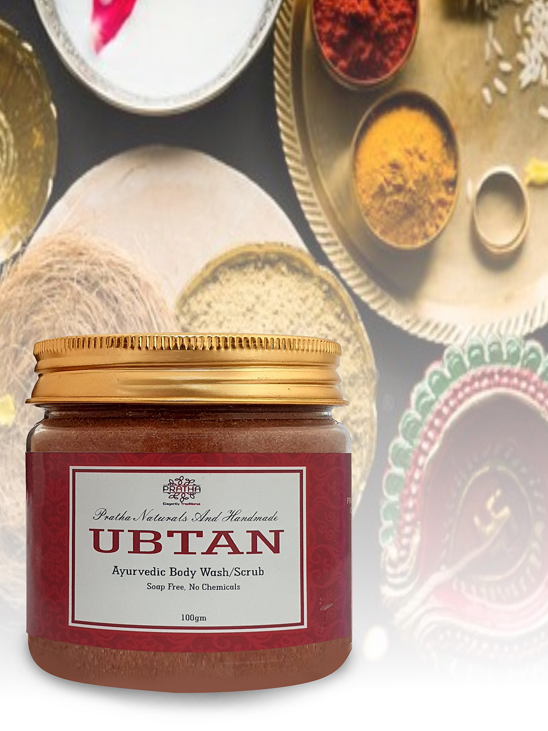 

Pratha Ubtan Natural Scrub , A Soap Free Body Wash 100gms, Brown