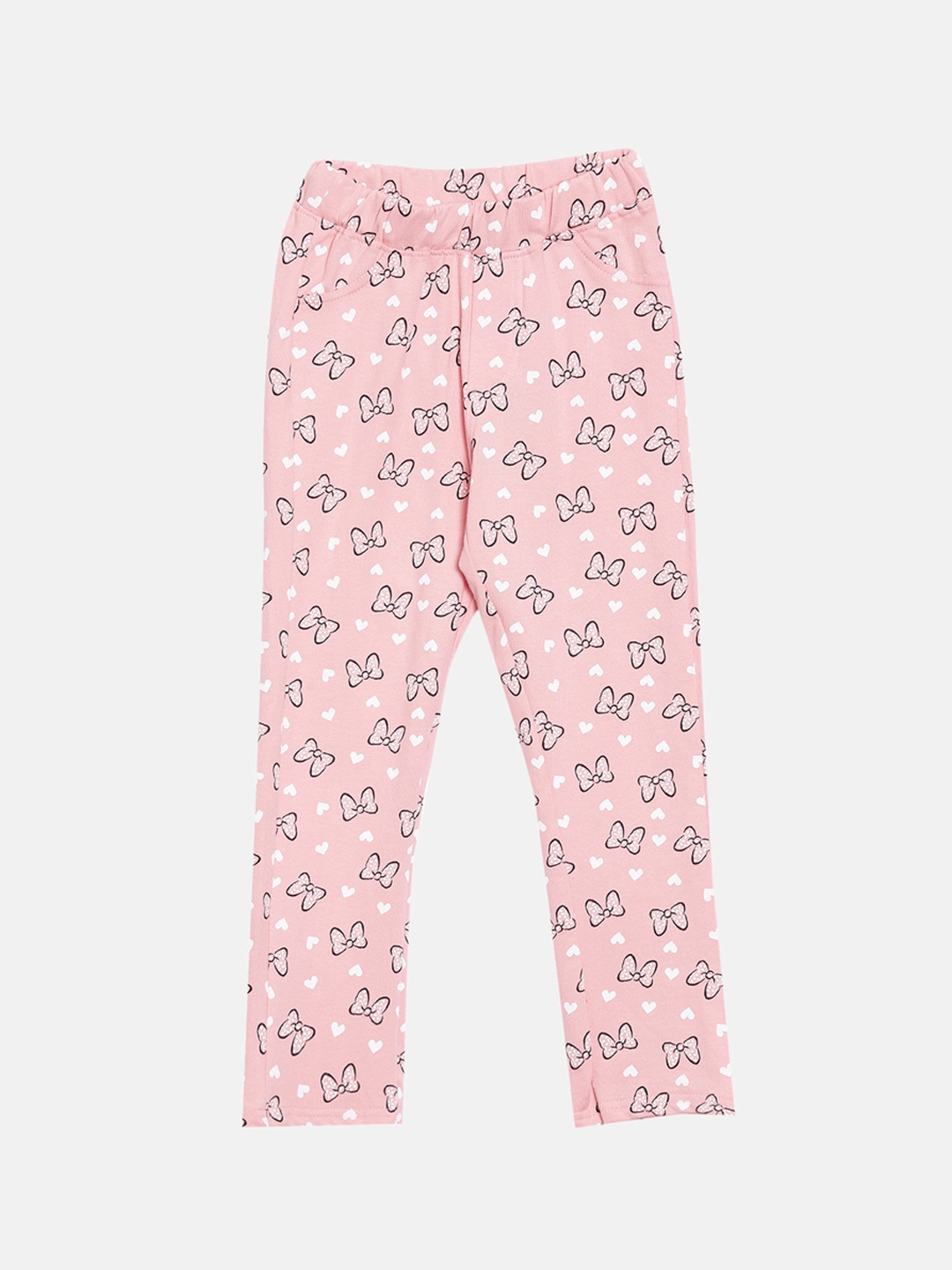 

Kryptic Girls Pink Conversational Printed Pure Cotton Track Pants