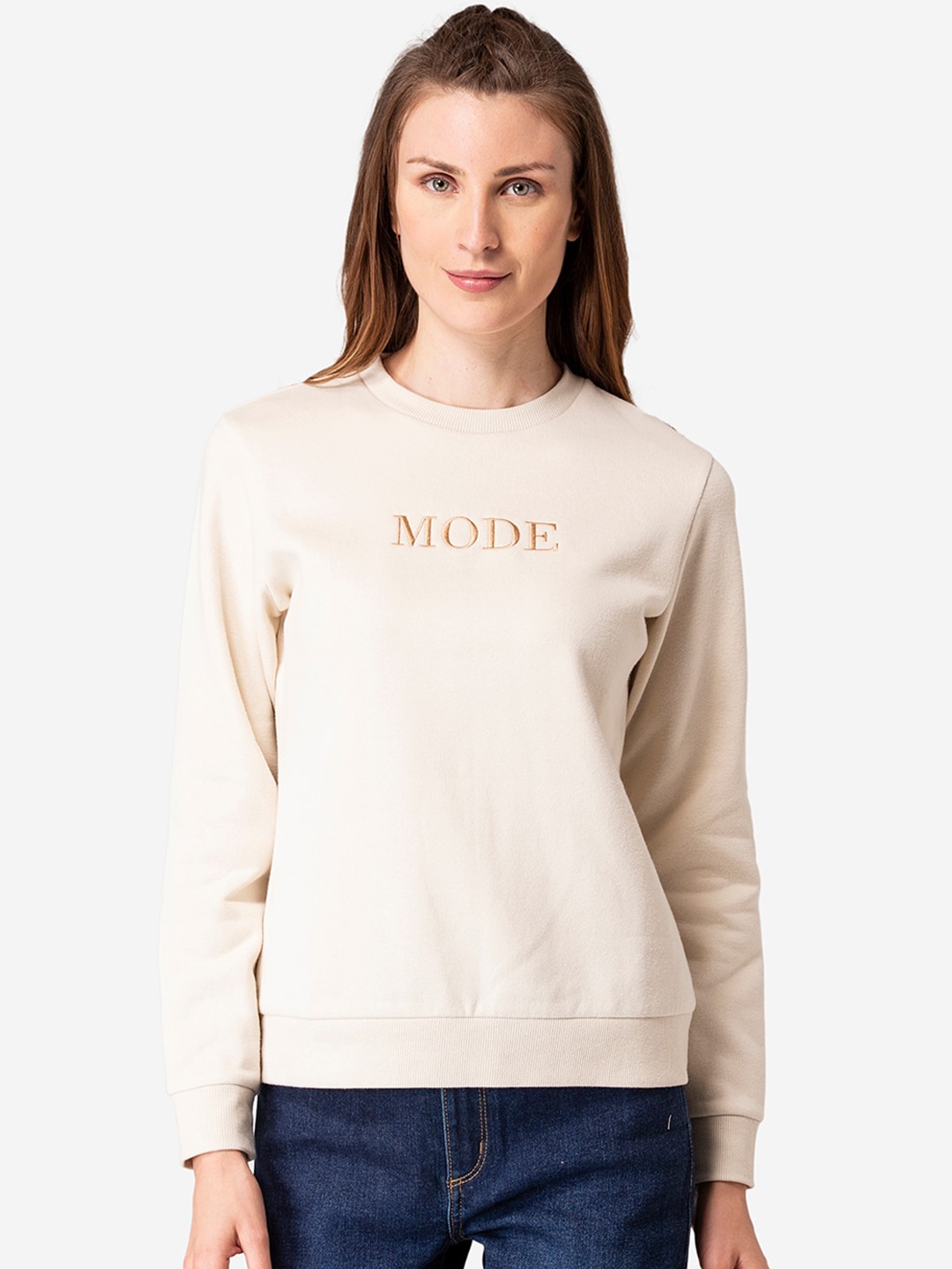 

Mode by Red Tape Women Off White Sweatshirt