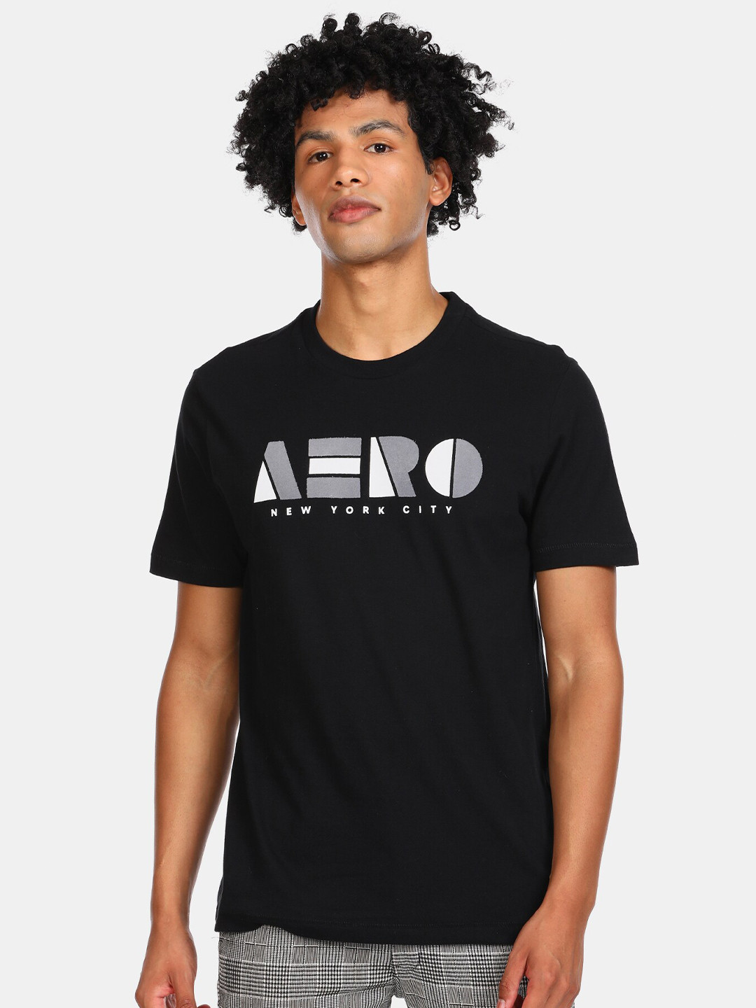 

Aeropostale Men Black Typography Printed Pure Cotton T-shirt