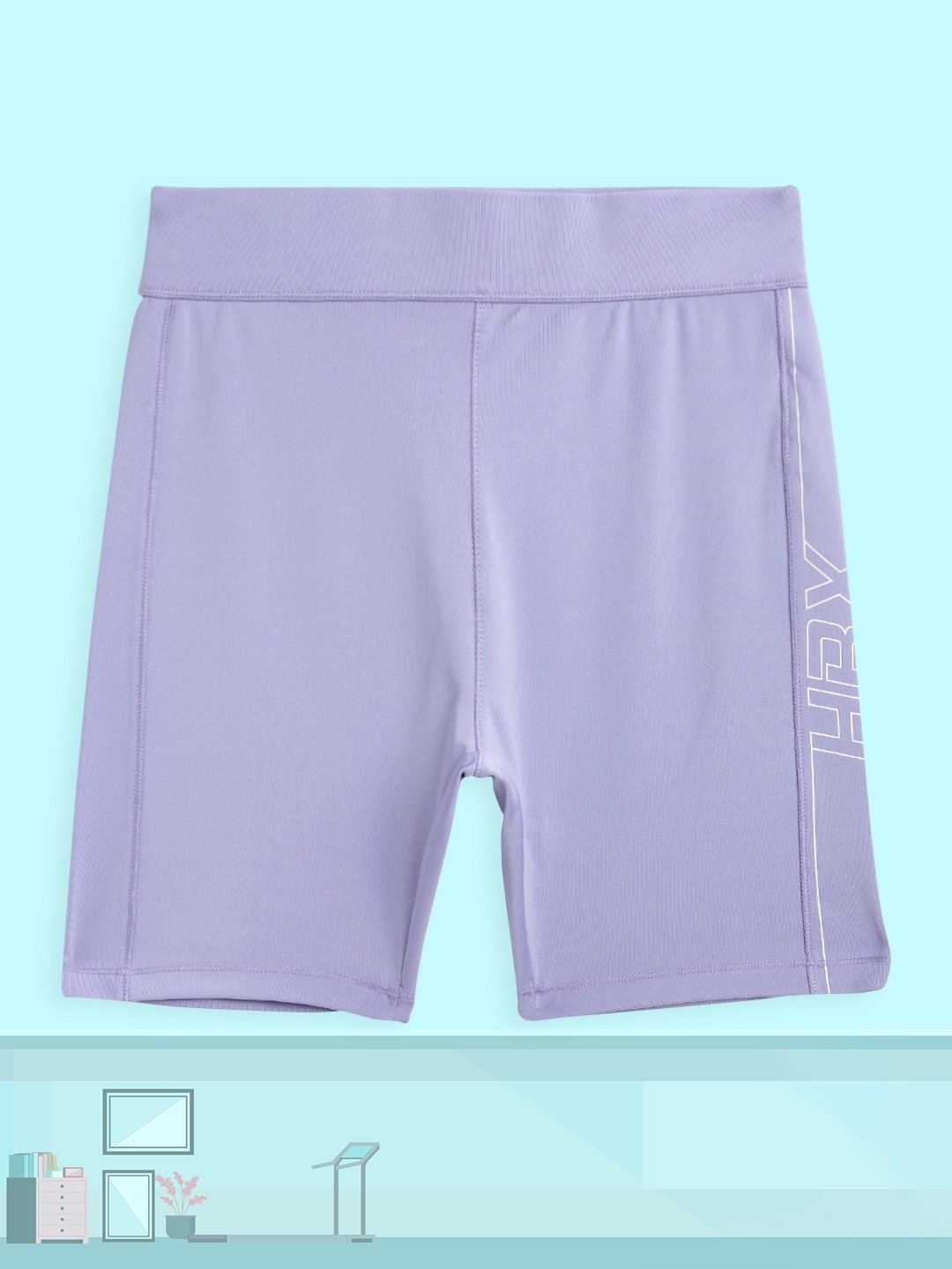 

HRX By Hrithik Roshan U-17 Active Girls Jacaranda Rapid-Dry Solid Shorts, Lavender