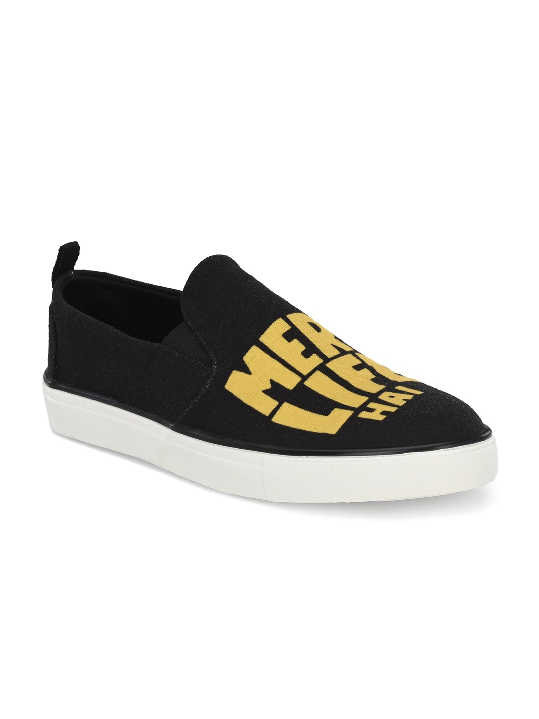 

EXTRIMOS Men Black Printed Slip-On Sneakers