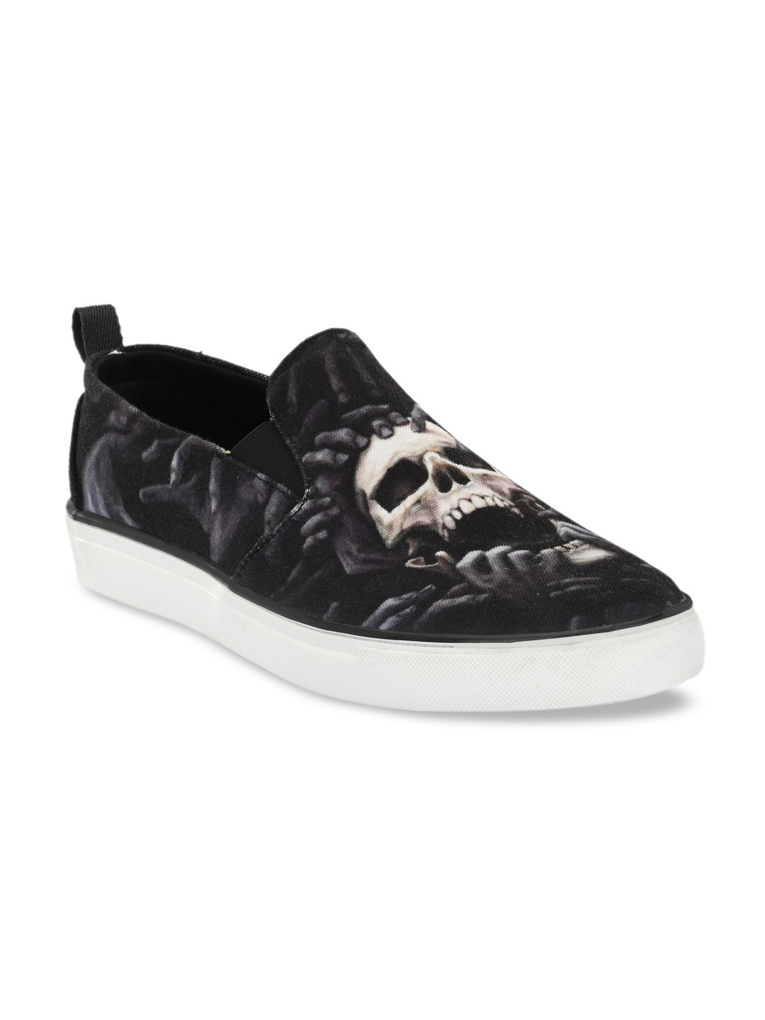 

EXTRIMOS Men Black Printed Regular Slip-On Sneakers