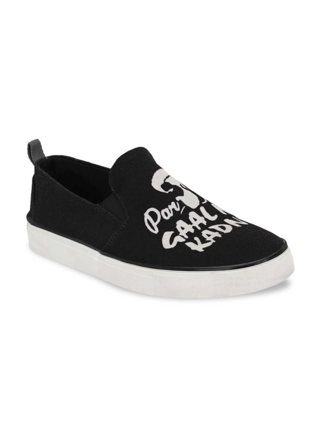 

EXTRIMOS Men Black Printed Slip-On Sneakers