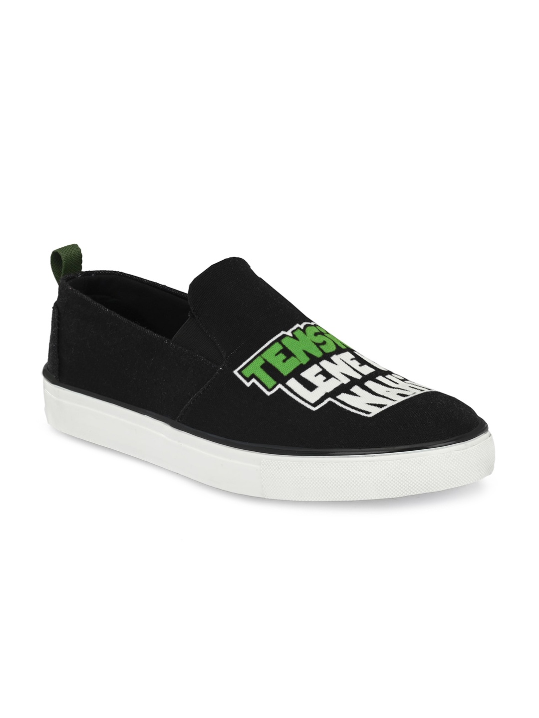 

EXTRIMOS Men Black Printed Regular Slip-On Sneakers