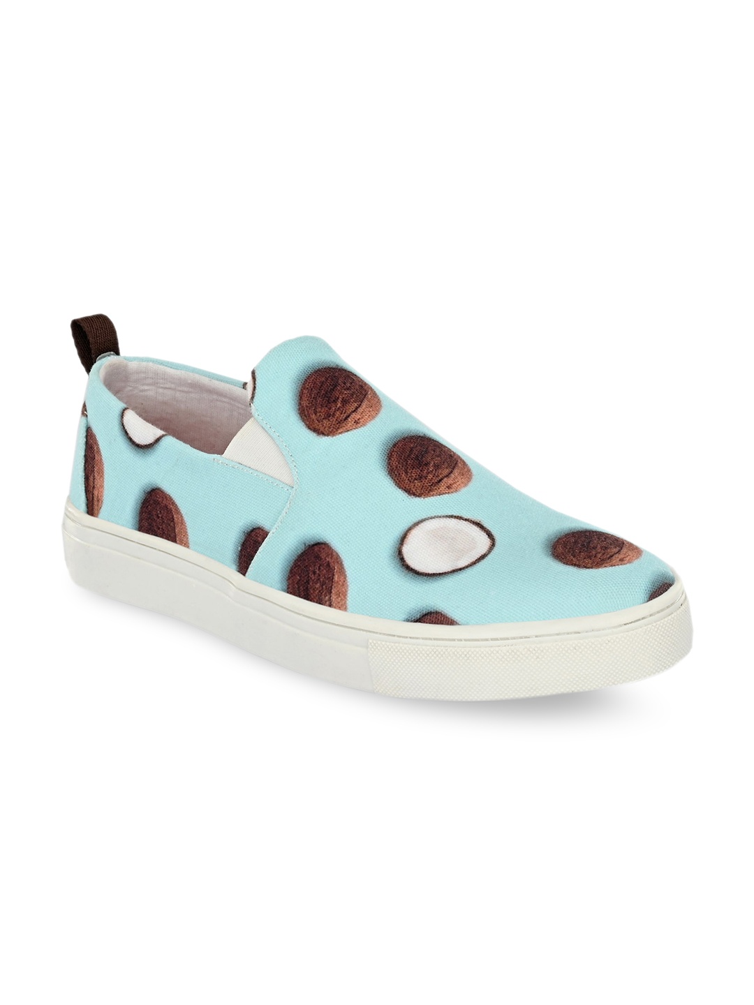 

EXTRIMOS Men Blue & Brown Printed Slip-On Sneakers