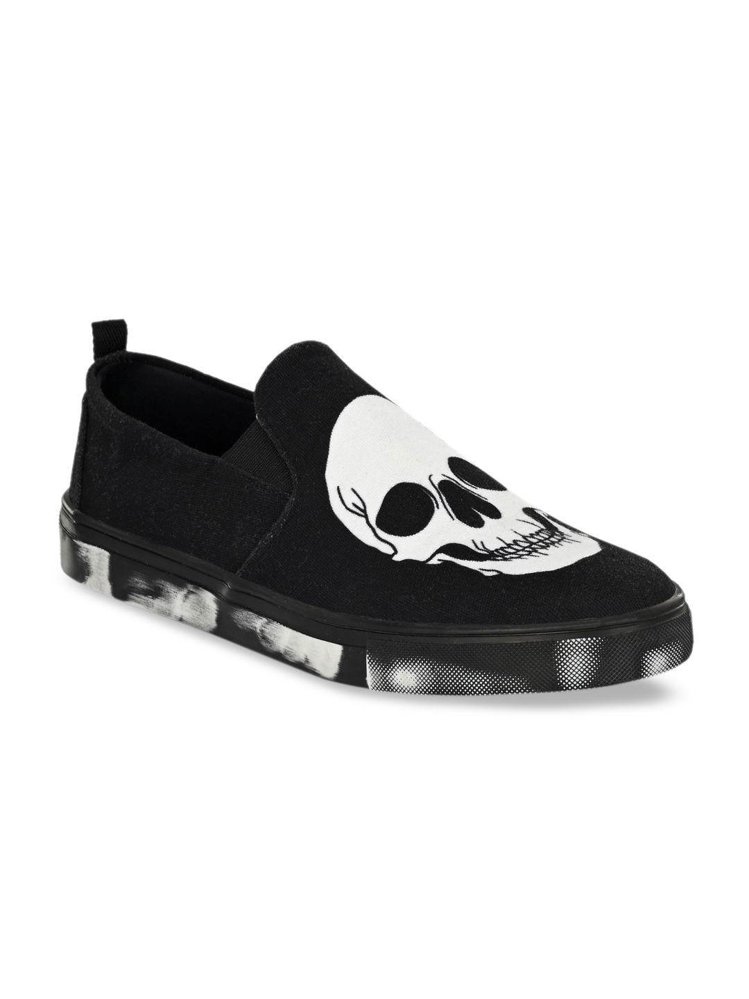 

EXTRIMOS Men White Skull Printed Slip-On Sneakers