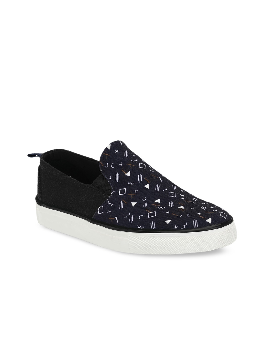 

EXTRIMOS Men Black Textured Slip-On Sneakers