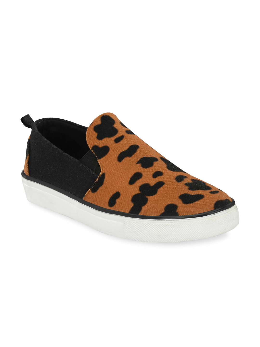 

EXTRIMOS Men Brown Printed Slip-On Sneakers