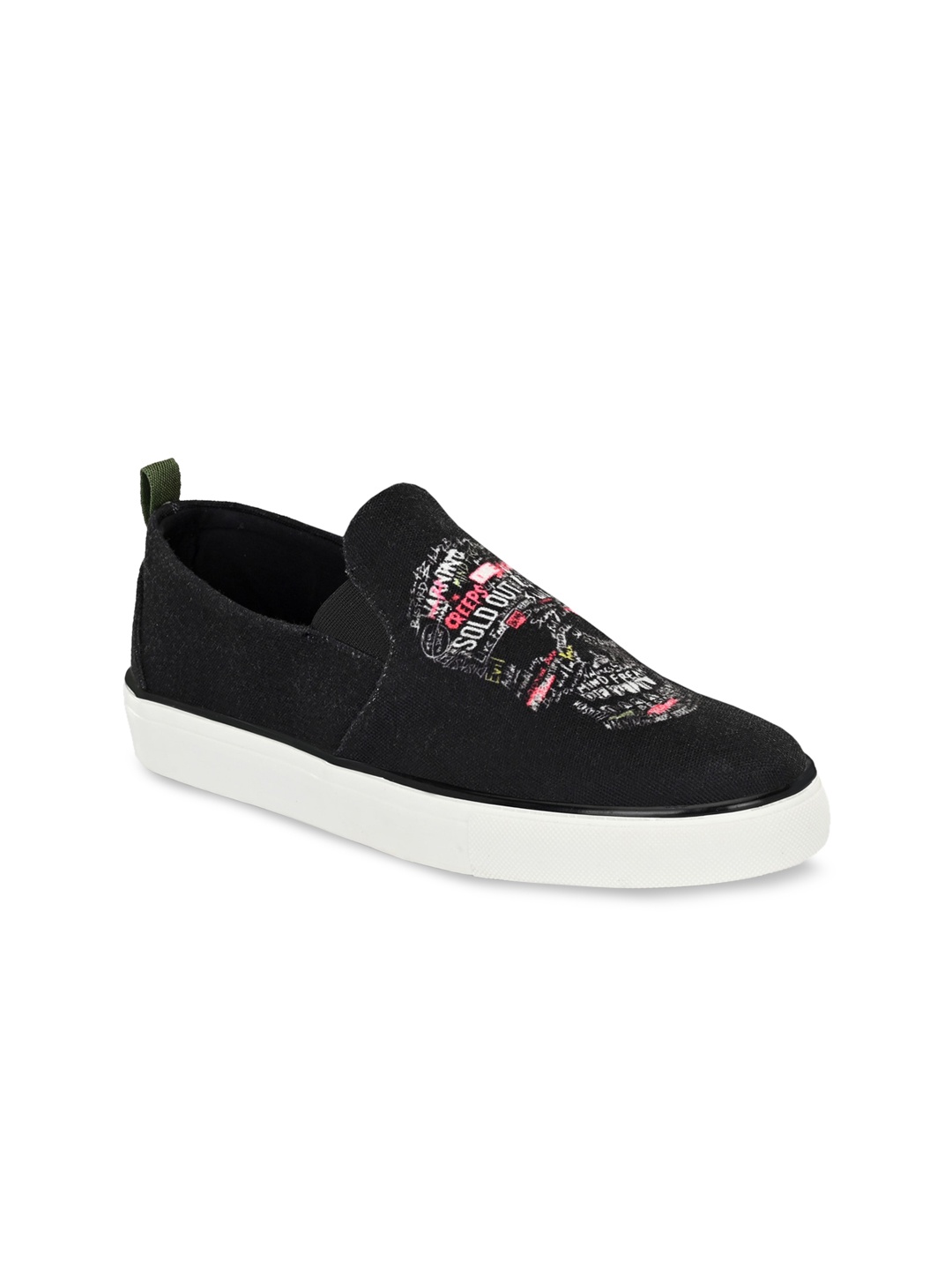 

EXTRIMOS Men Black Woven Design Slip-On Sneakers