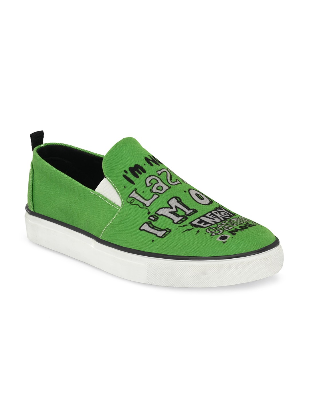 

EXTRIMOS Men Green Printed Slip-On Sneakers