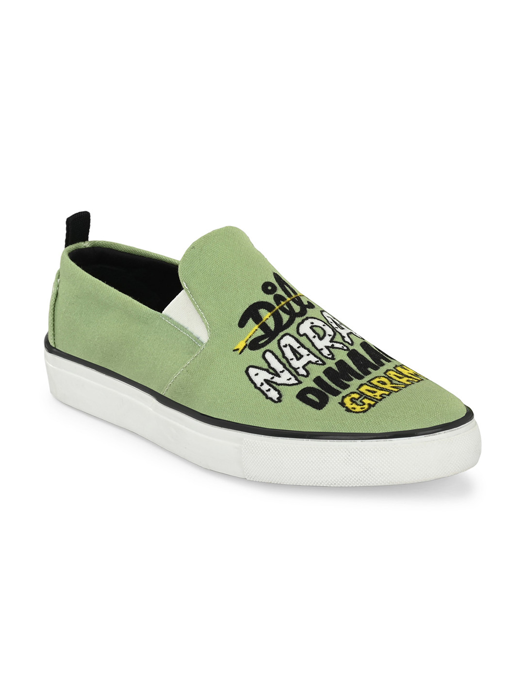 

EXTRIMOS Men Green Printed Slip-On Sneakers
