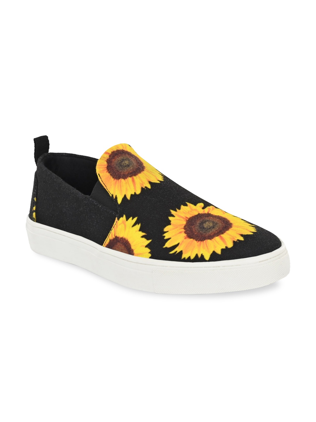 

EXTRIMOS Men Yellow & Black Printed Slip-On Sneakers