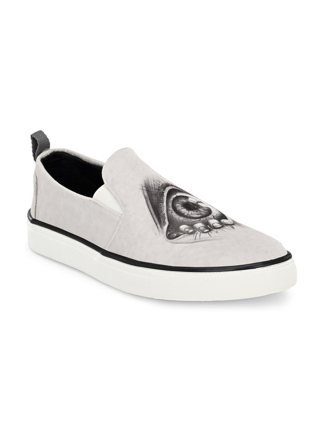 

EXTRIMOS Men White Printed Lightweight Slip-On Sneakers