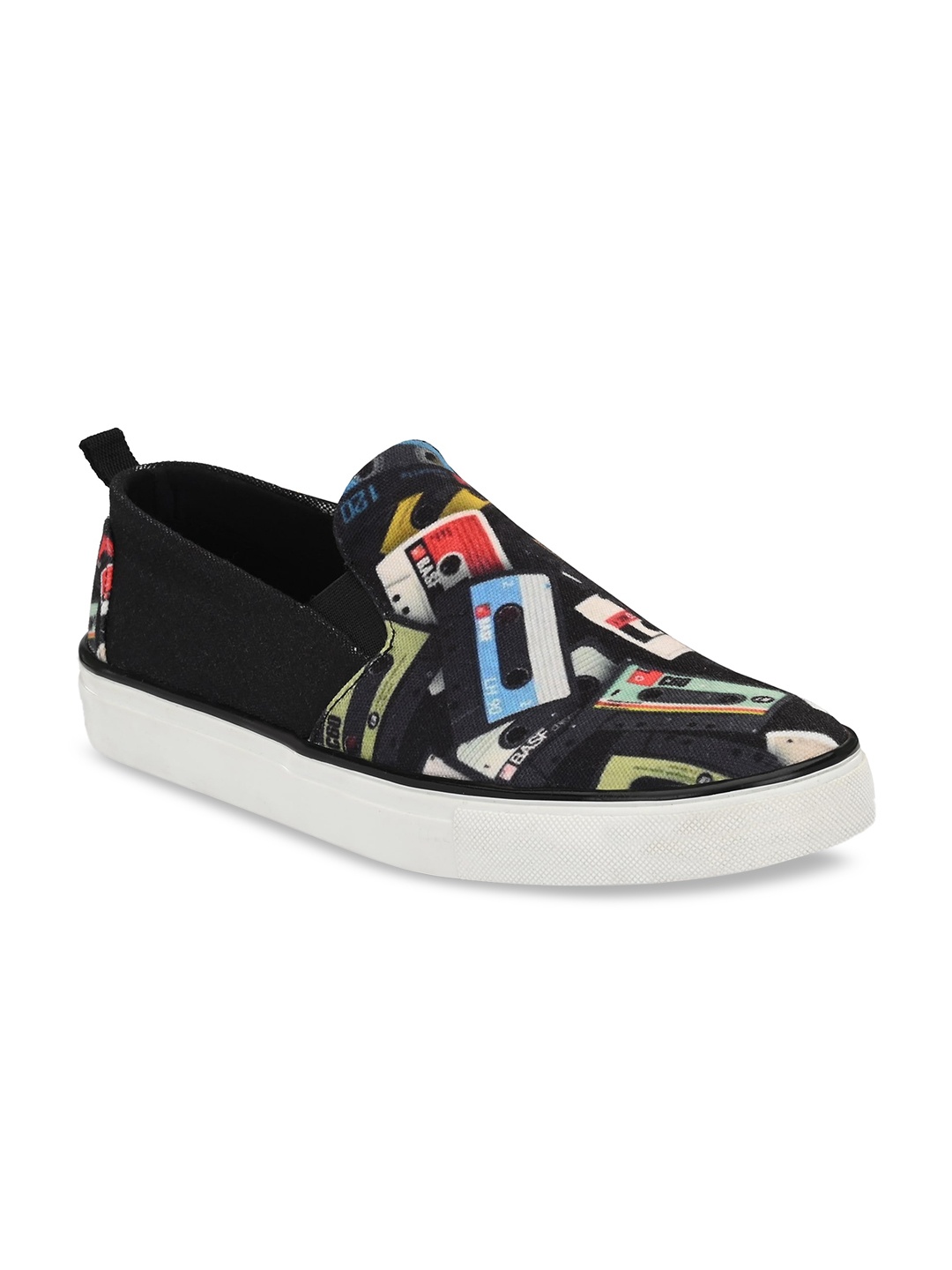 

EXTRIMOS Men Black Printed Slip-On Sneakers