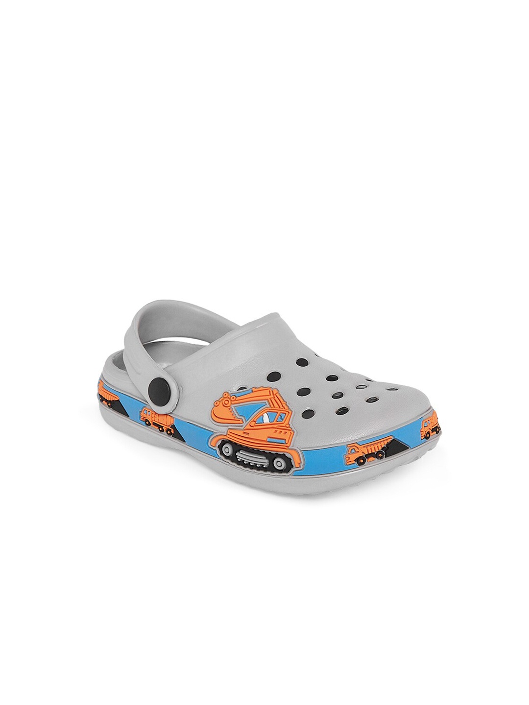 

Pantaloons Junior Boys Grey & Orange Printed Rubber Clogs