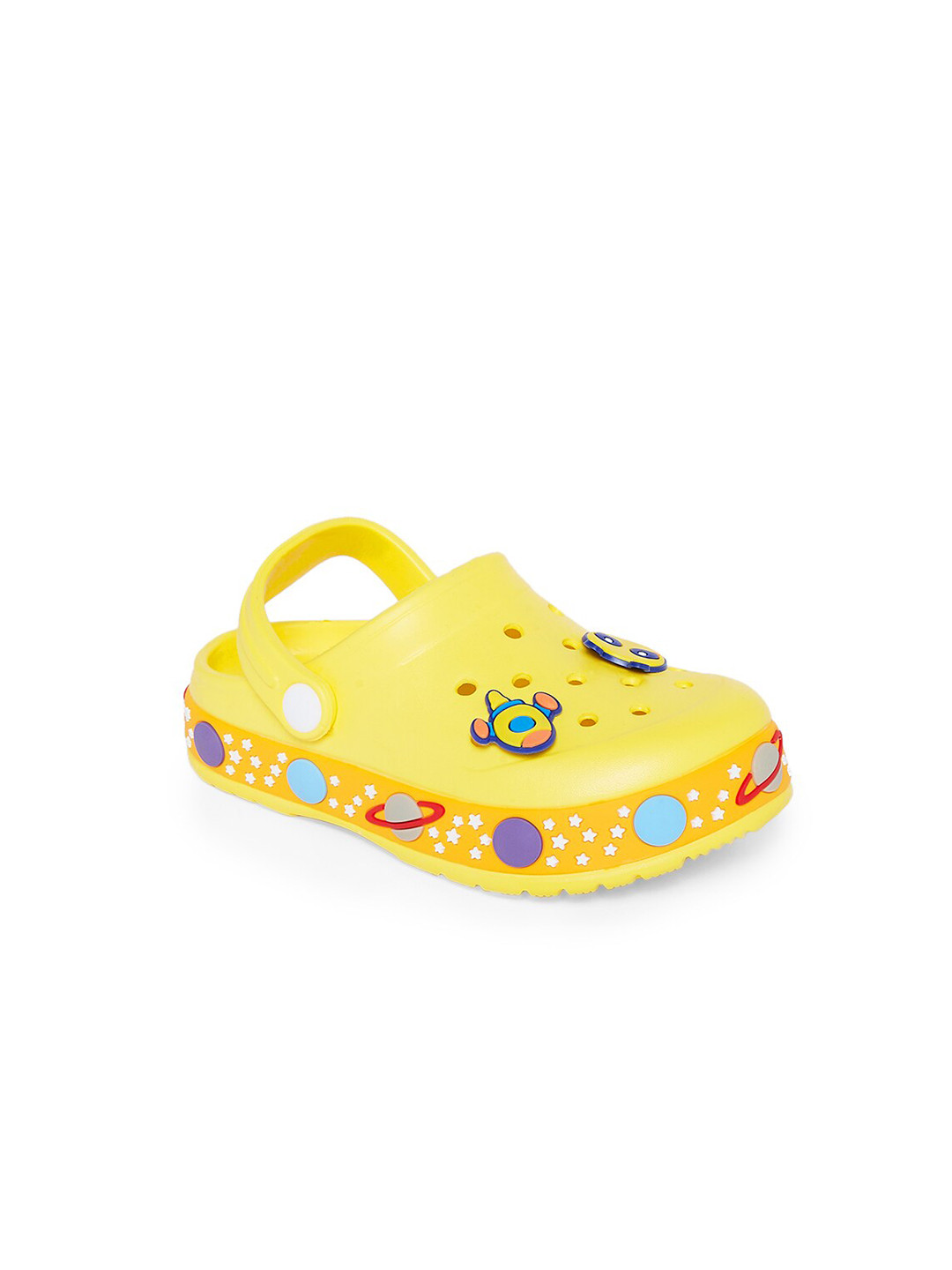 

Pantaloons Junior Boys Yellow Printed Rubber Clogs