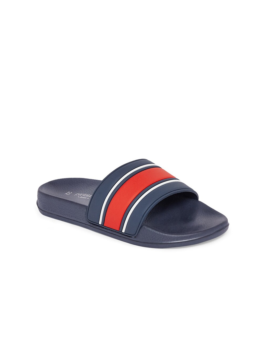 

Pantaloons Junior Boys Navy Blue & Red Striped Sliders
