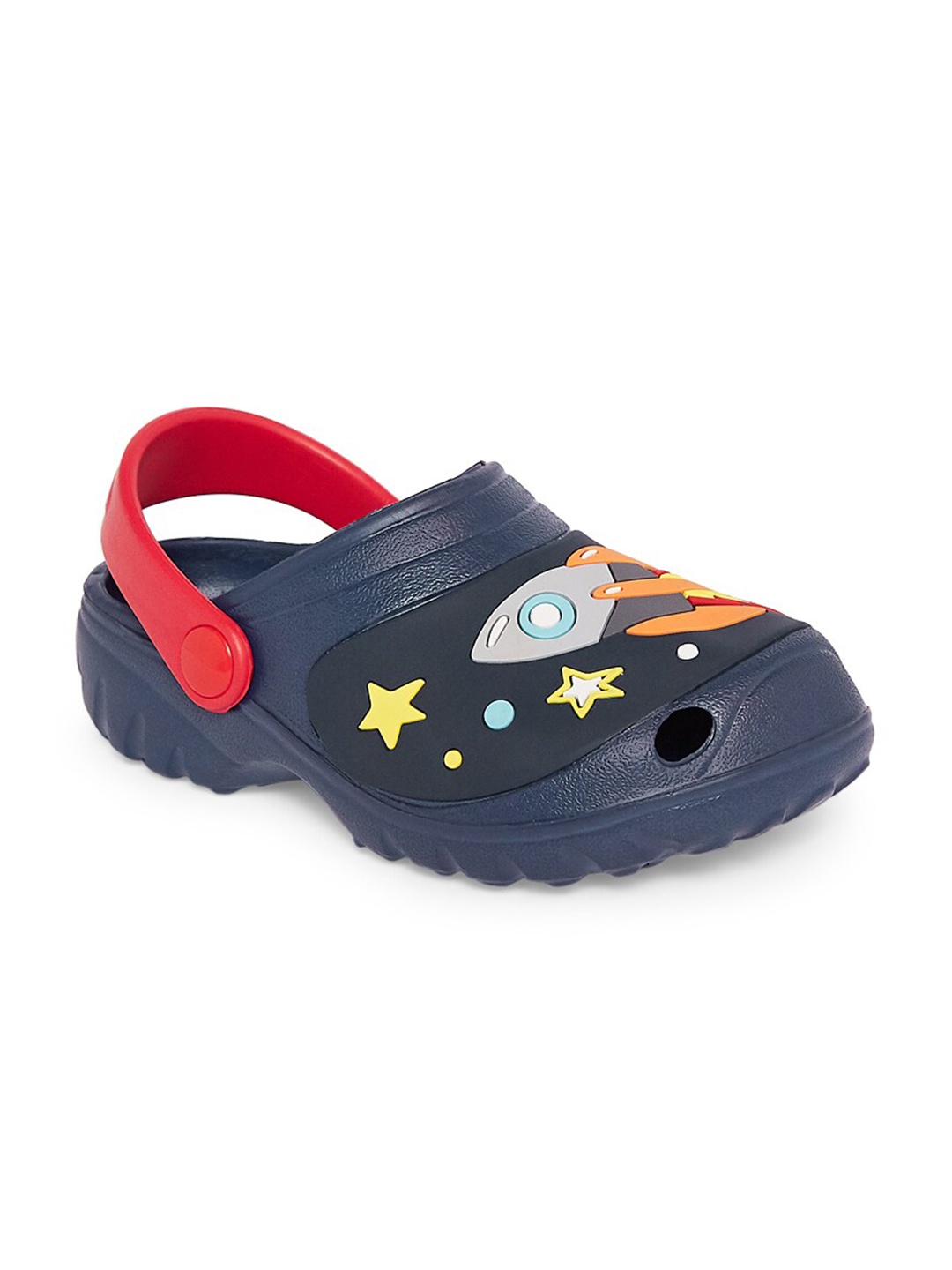 

Pantaloons Junior Boys Navy Blue & Red Printed Rubber Clogs
