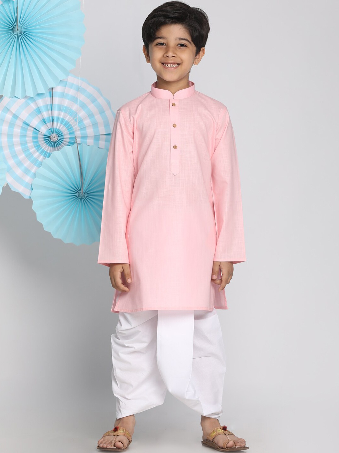 

VASTRAMAY Boys Pink Regular Kurta with Pyjamas