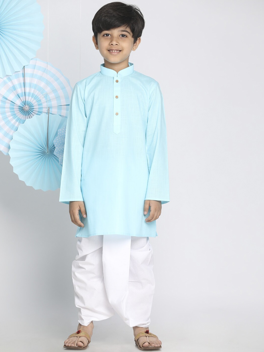 

VASTRAMAY Boys Blue Regular Kurta with Dhoti