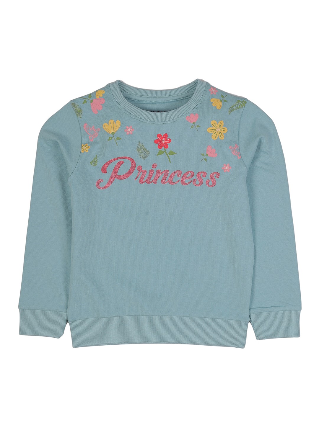 

PLUM TREE Girls Blue Typography Printed Sweatshirt