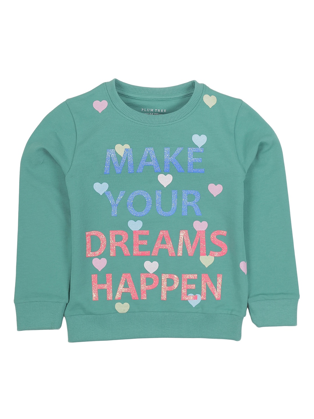 

PLUM TREE Girls Green Printed Sweatshirt