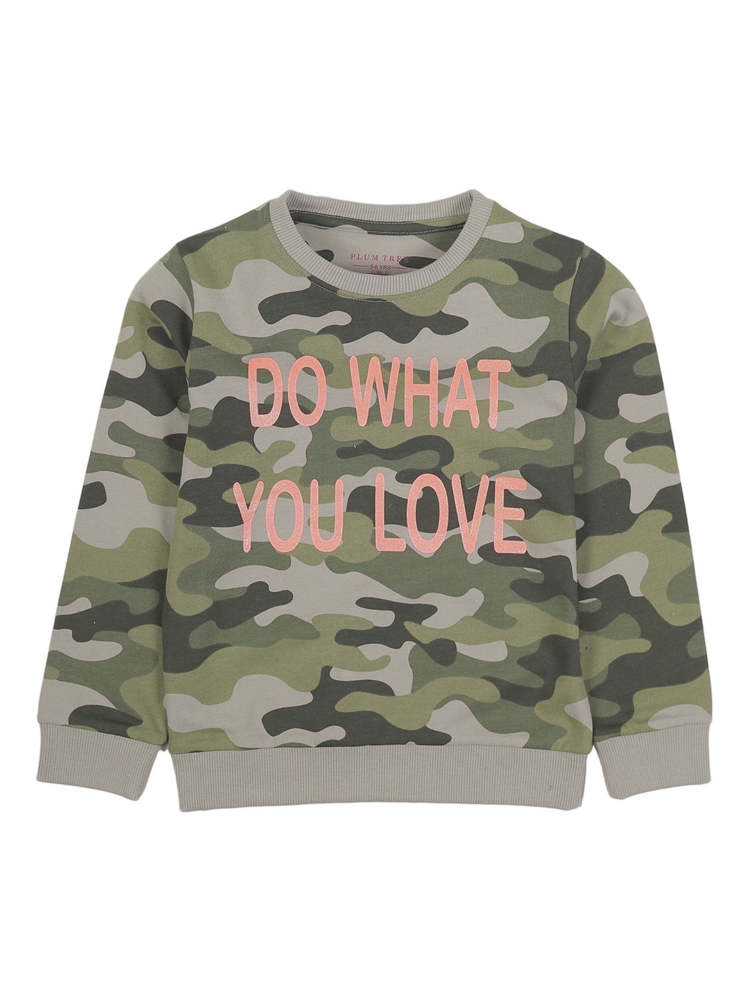 

PLUM TREE Girls Olive Green Printed Camouflage Sweatshirt