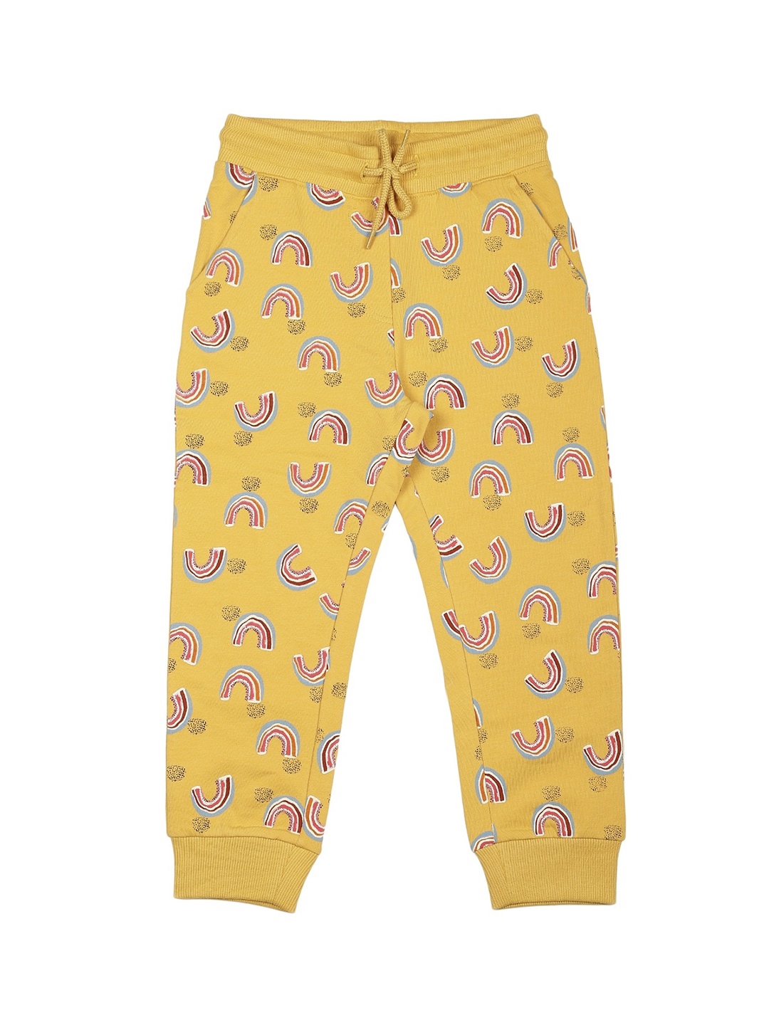 

PLUM TREE Girls Yellow & Pink Printed Joggers