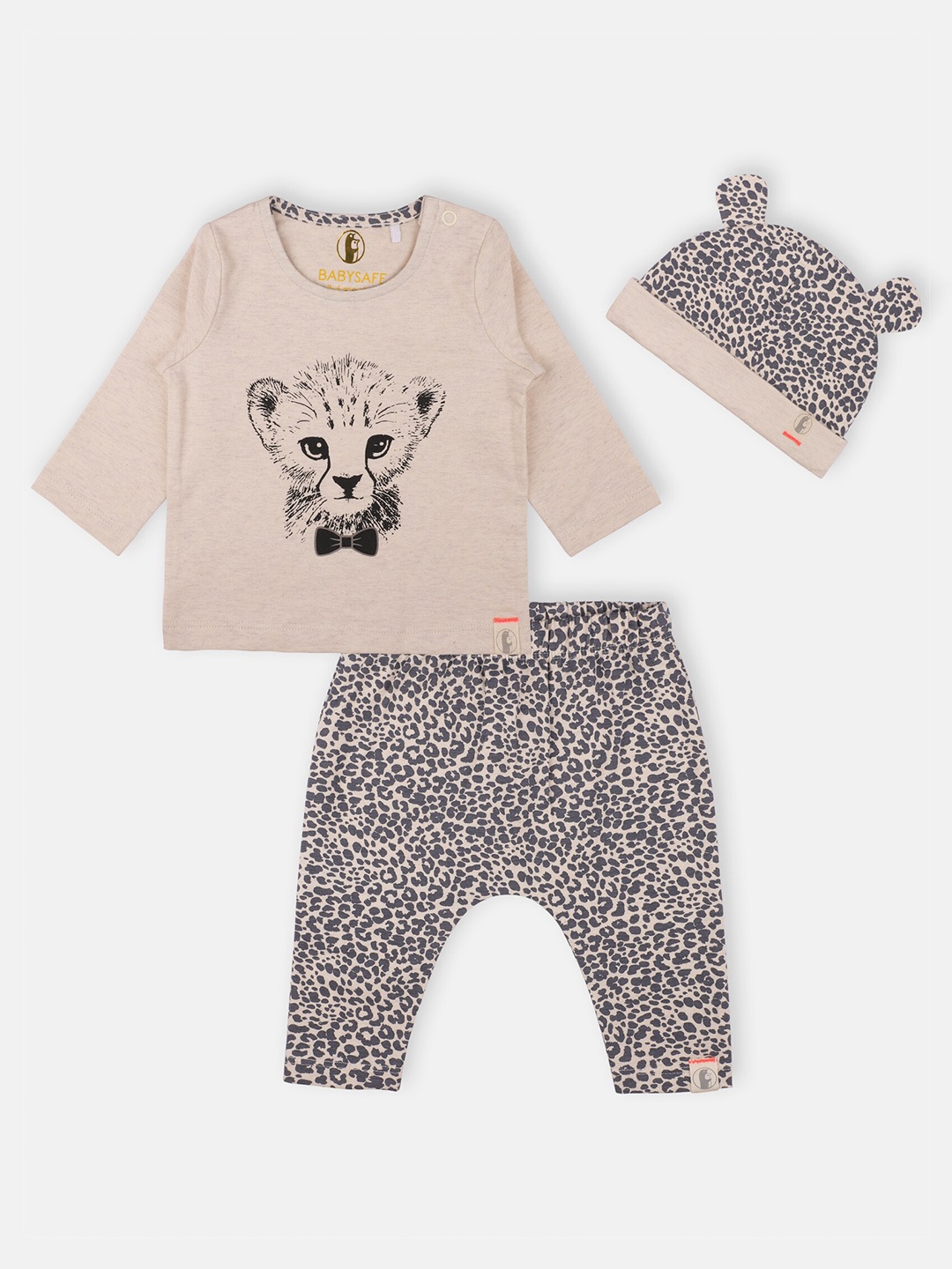 

Babysafe Boys Grey Melange Printed Clothing Set