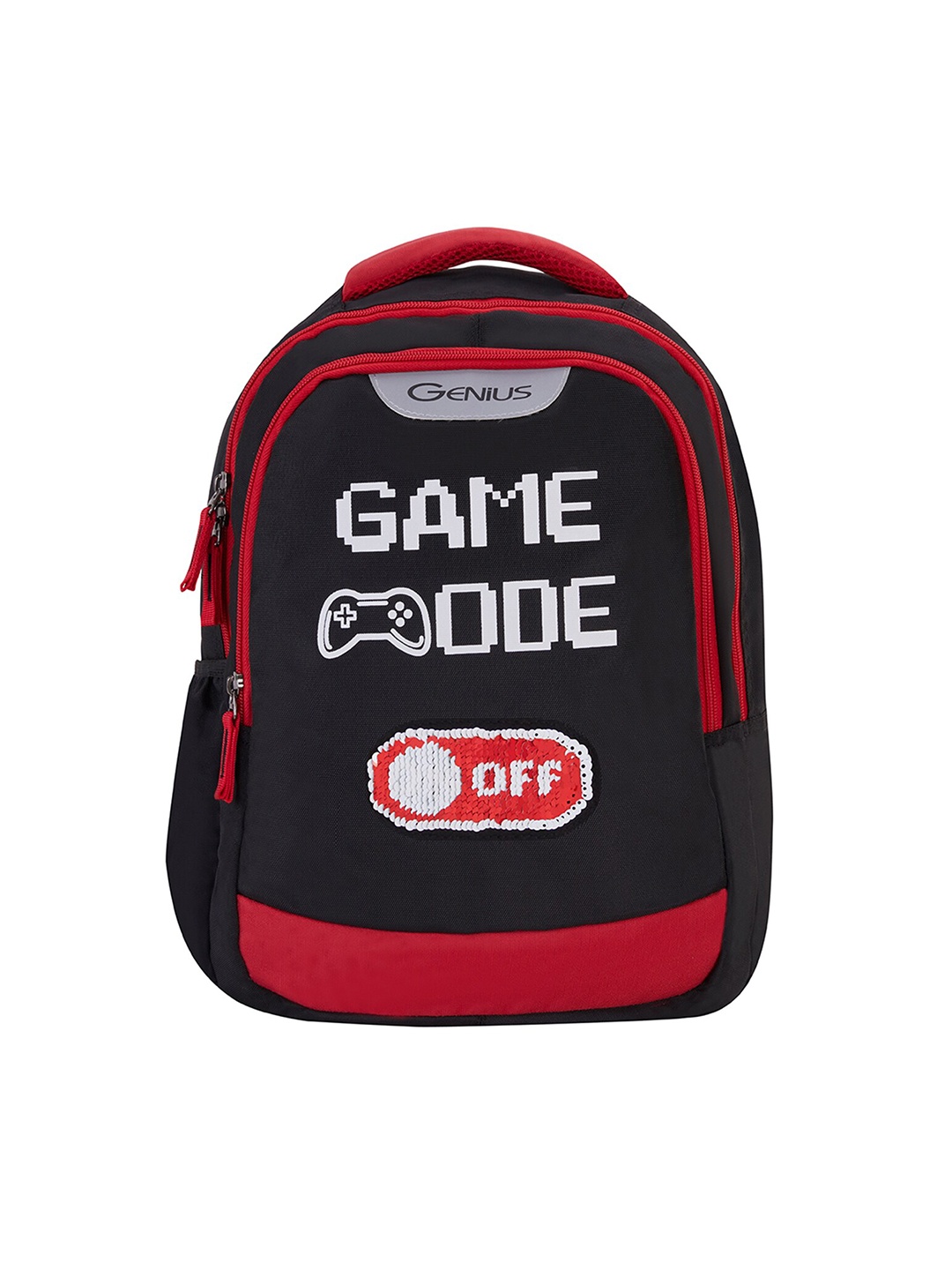 

Genius Unisex Kids Black & Red Game On Printed Backpack