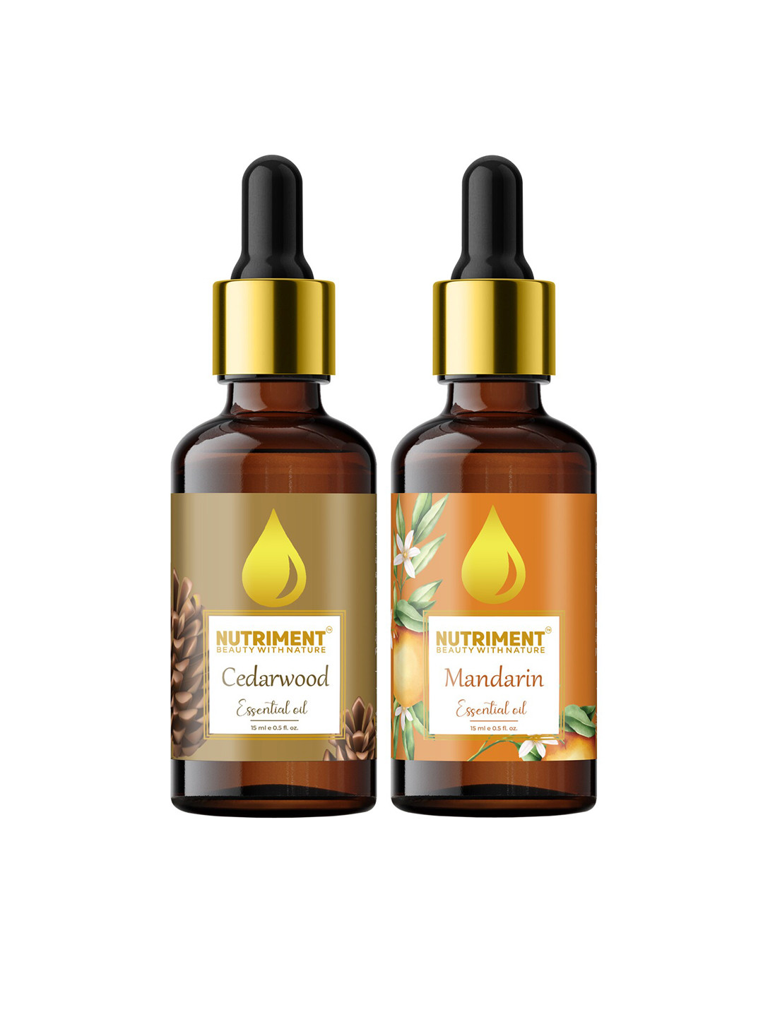 

Nutriment Set of 2 Cedarwood & Mandarin Essential Oil, 15ml each, Multi
