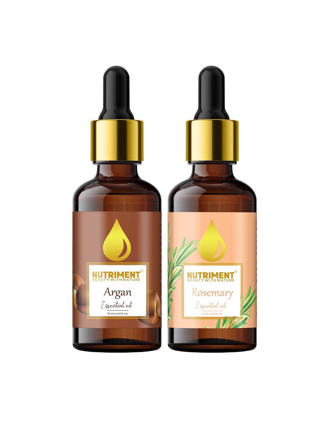 

Nutriment Set of 2 Argan & Rosemary Essential Oil 15ml, Multi