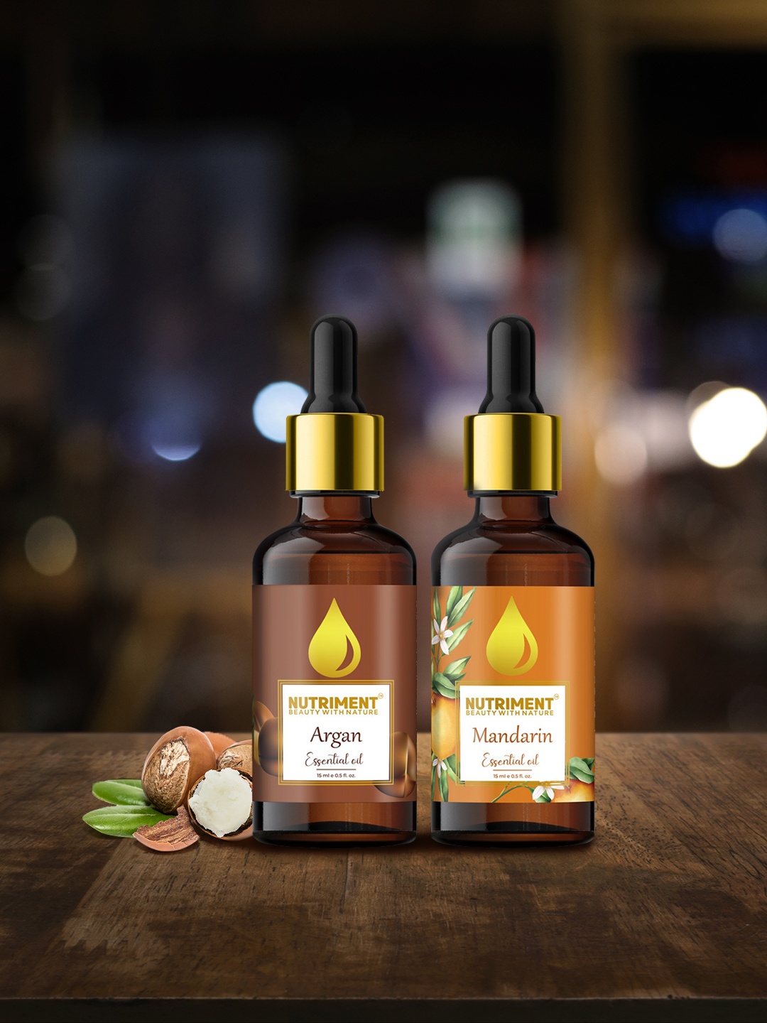 

Nutriment Set of 2 Argan & Mandarin Essential Oil, 15ml each, Multi