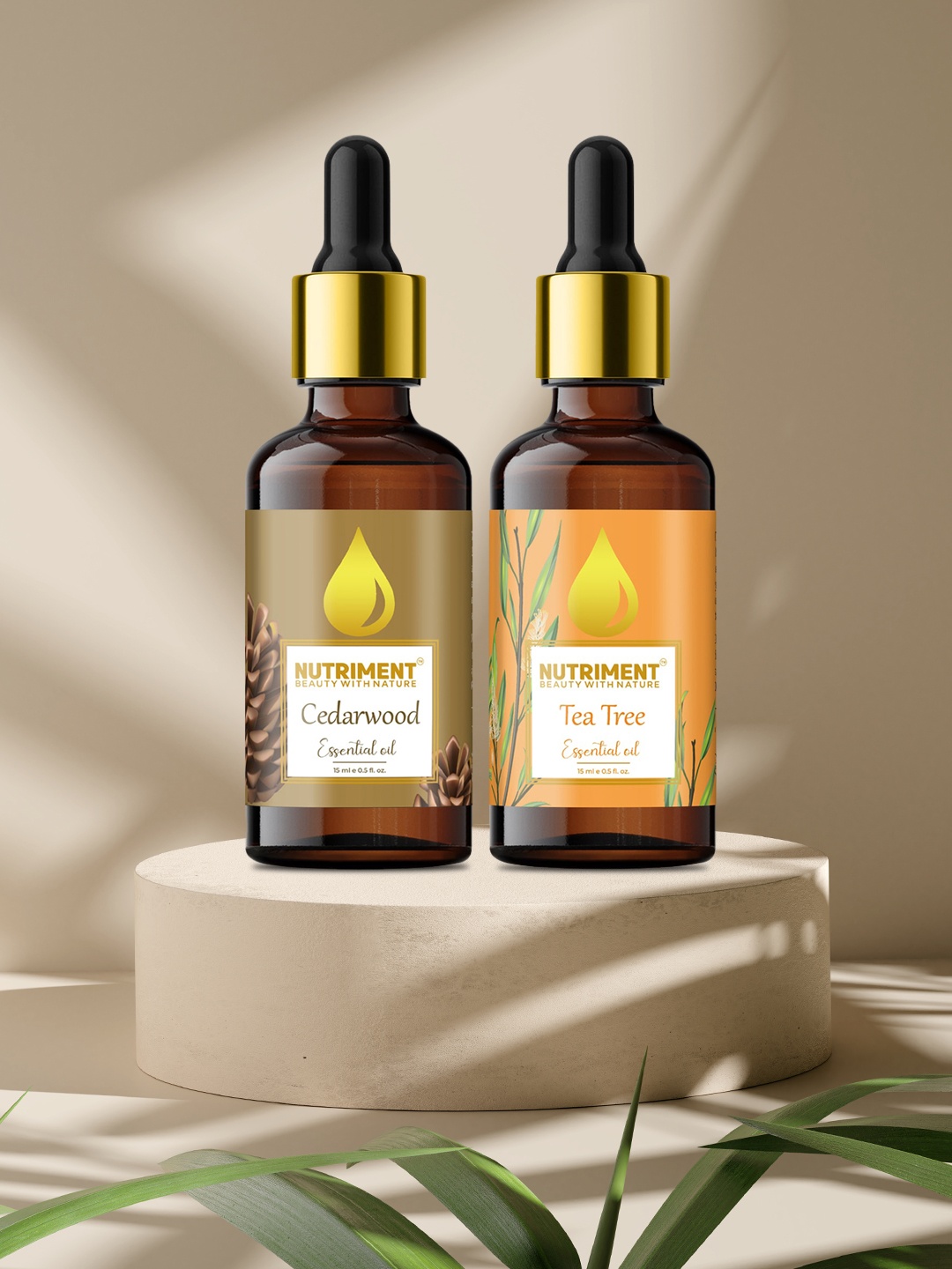 

Nutriment Set of 2 Tea Tree & Cedarwood Essential Oil, 15ml each, Multi
