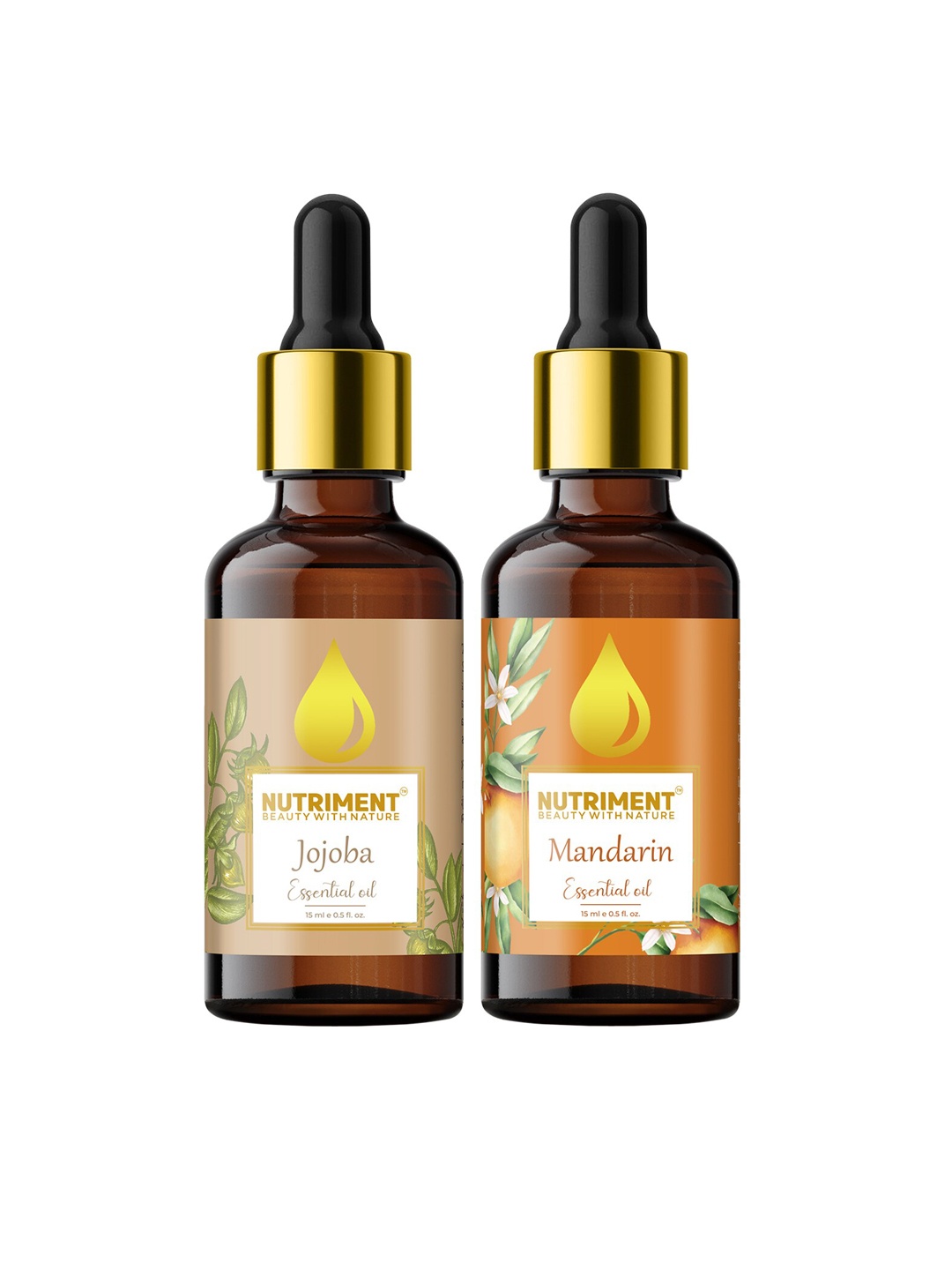 

Nutriment Set of 2 Jojoba & Mandarin Essential Oil 15ml, Multi