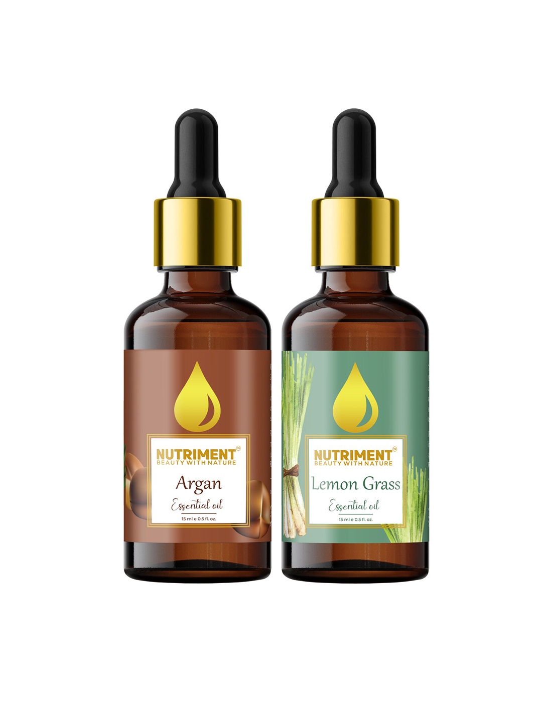 

Nutriment Set of 2 Argan & Lemon Grass Essential Oil, 15ml each, Multi