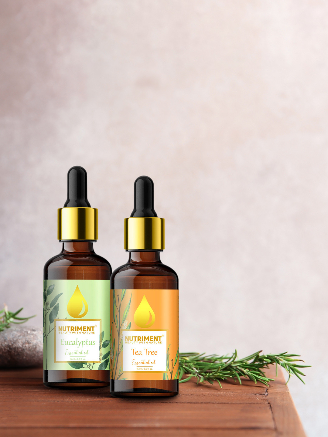 

Nutriment Set of 2 Tea Tree & Eucalyptus Essential Oil, 15ml each, Multi