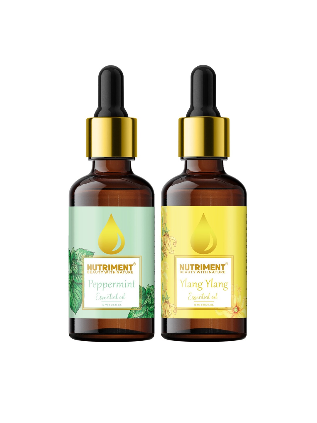 

Nutriment Set of 2 Ylang-Ylang & Peppermint Essential Oil 15ml, Multi